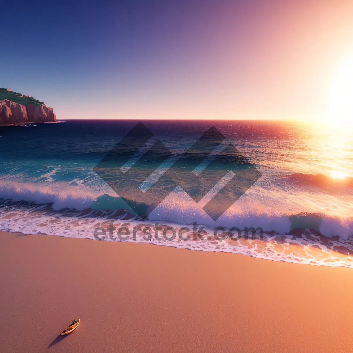 Picture of Golden Horizon: Serene Sunset over Beach"
(Note: The text is a suggestion for a short name of an image and can be customized according to your specific requirements)