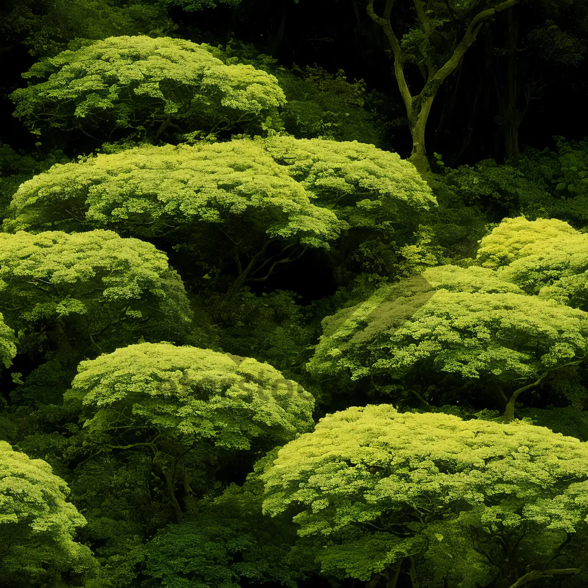 Picture of Idyllic Summer Landscape with Majestic Trees and Water