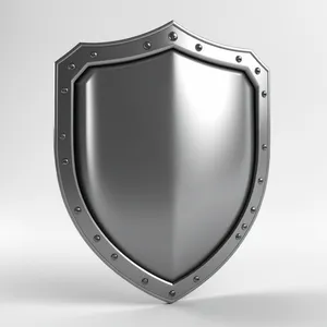 Metallic Shield Graphic Emblem Icon Symbol.
