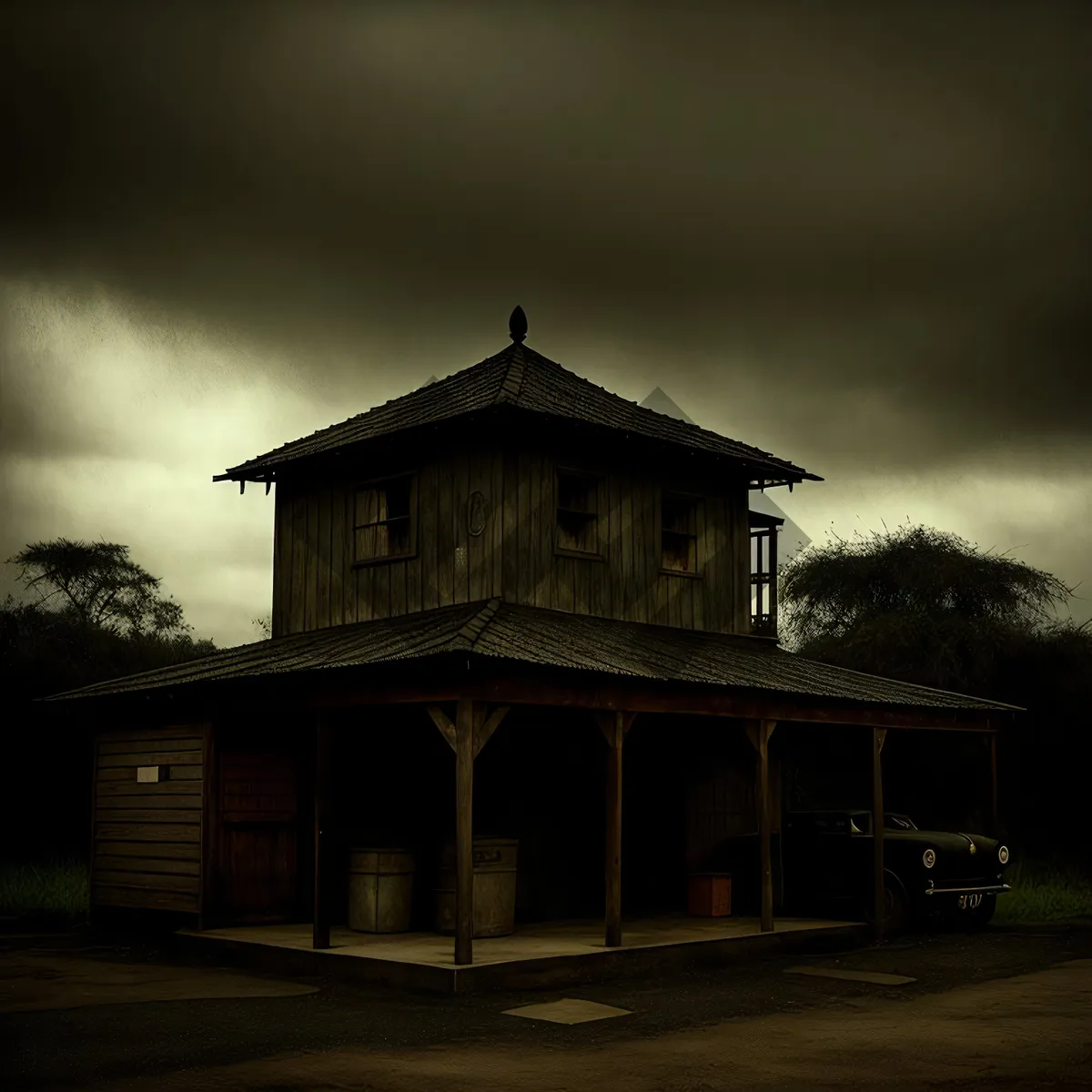 Picture of Vintage Railway Station House with Majestic Roof