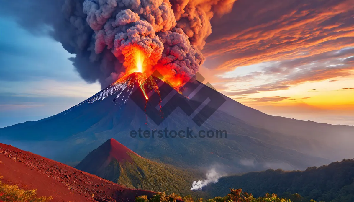 Picture of Fiery Mountain Landscape in National Park