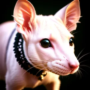Cute White Kitten with Fluffy Fur and Bunny-like Eyes