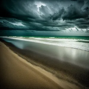Serene Sunset Over Tropical Beach