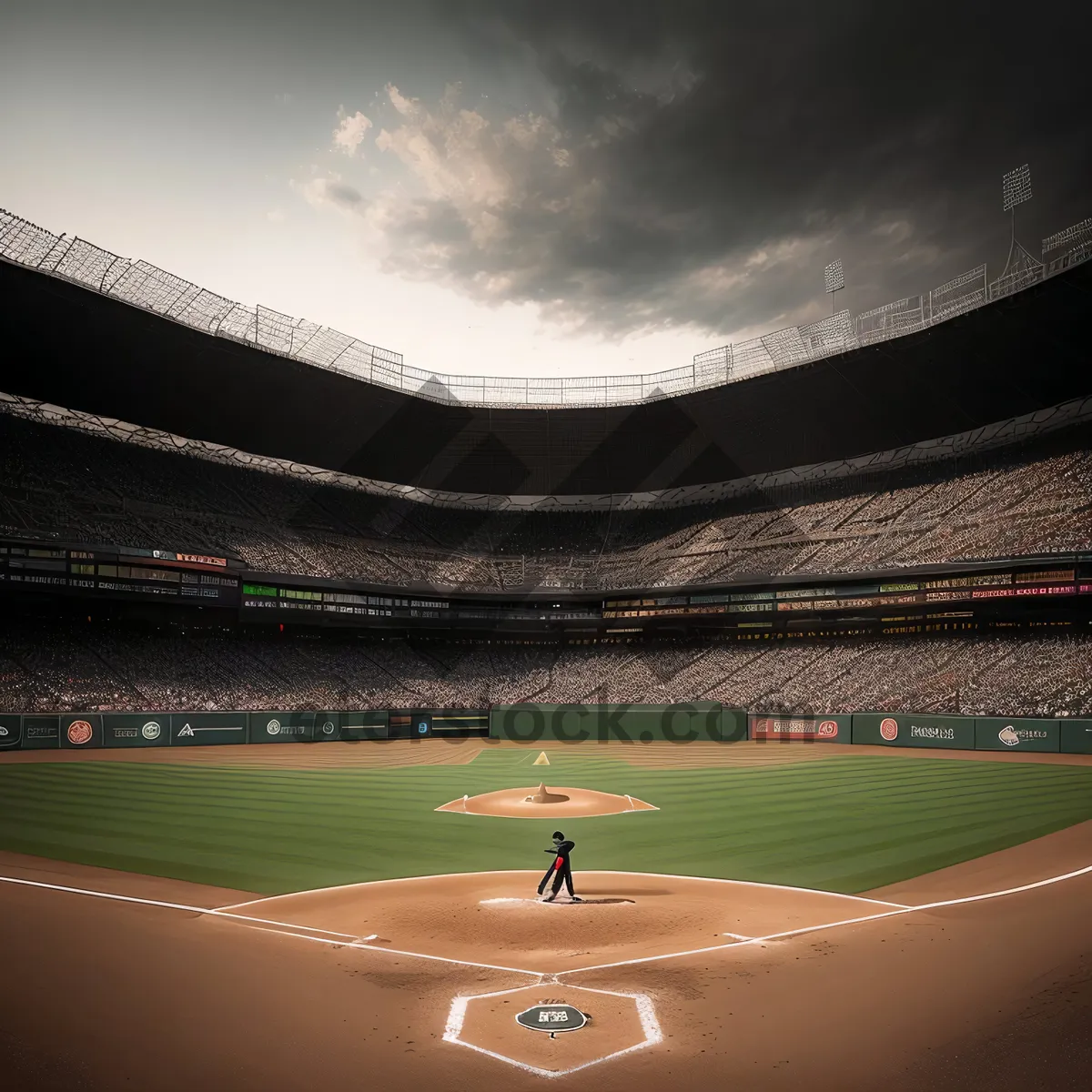 Picture of Vibrant athletic field under summer skies