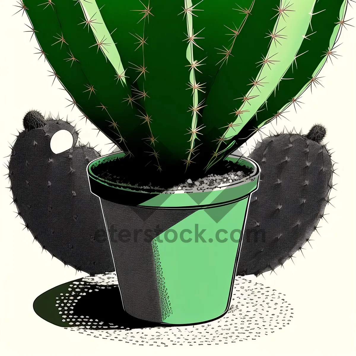 Picture of Desert Herb in Vascular Pot: Cactus Agave Flower