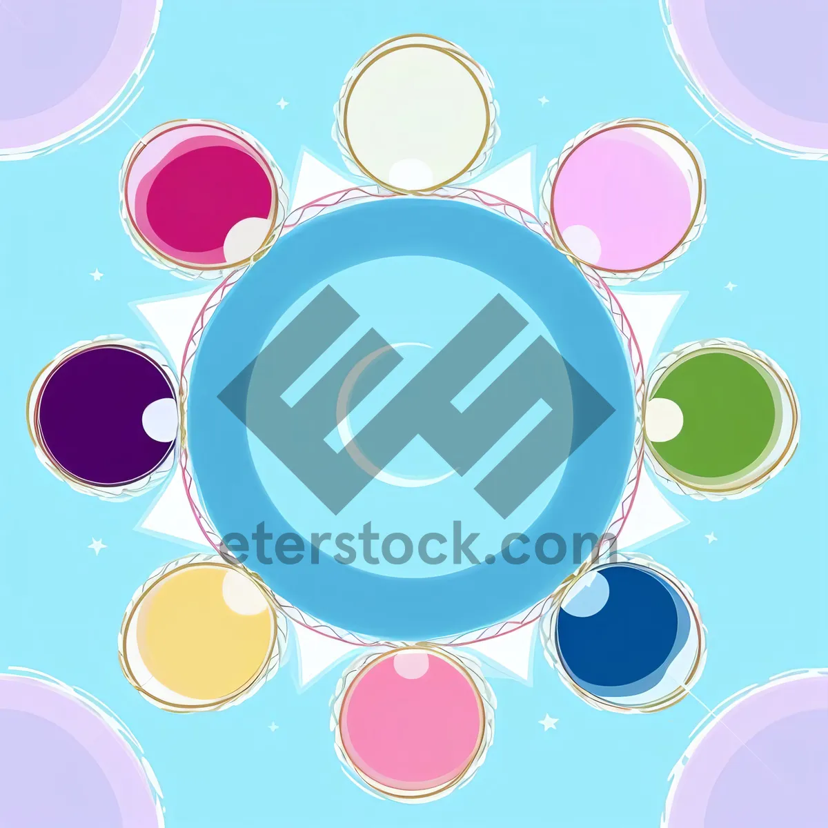 Picture of Colorful Retro Polka Dot Graphic Circle Art Wallpaper