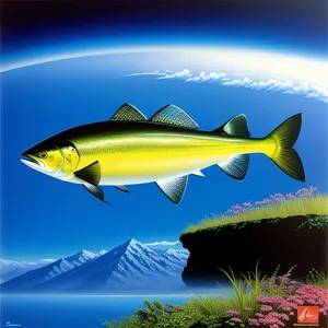 Tropical Tuna in Underwater Marine Aquarium