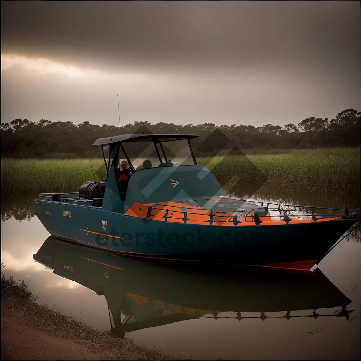 Picture of Coastal Motorboat at Dock