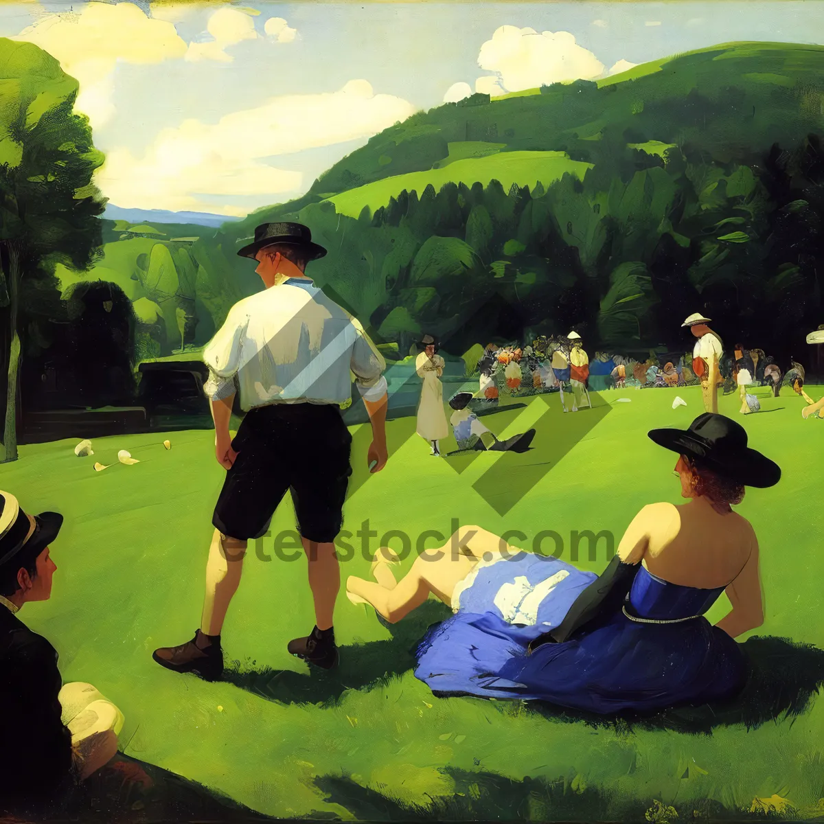 Picture of Summer Golfing Fun on the Scenic Fairway