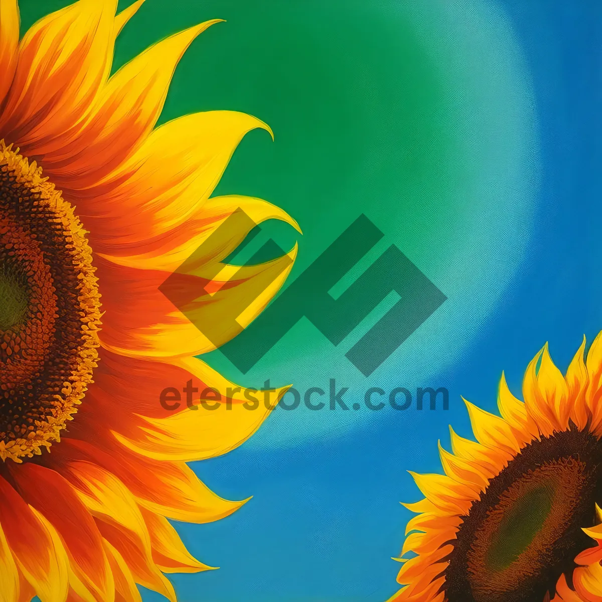 Picture of Vibrant Sunflower Blossom in a Sunny Field