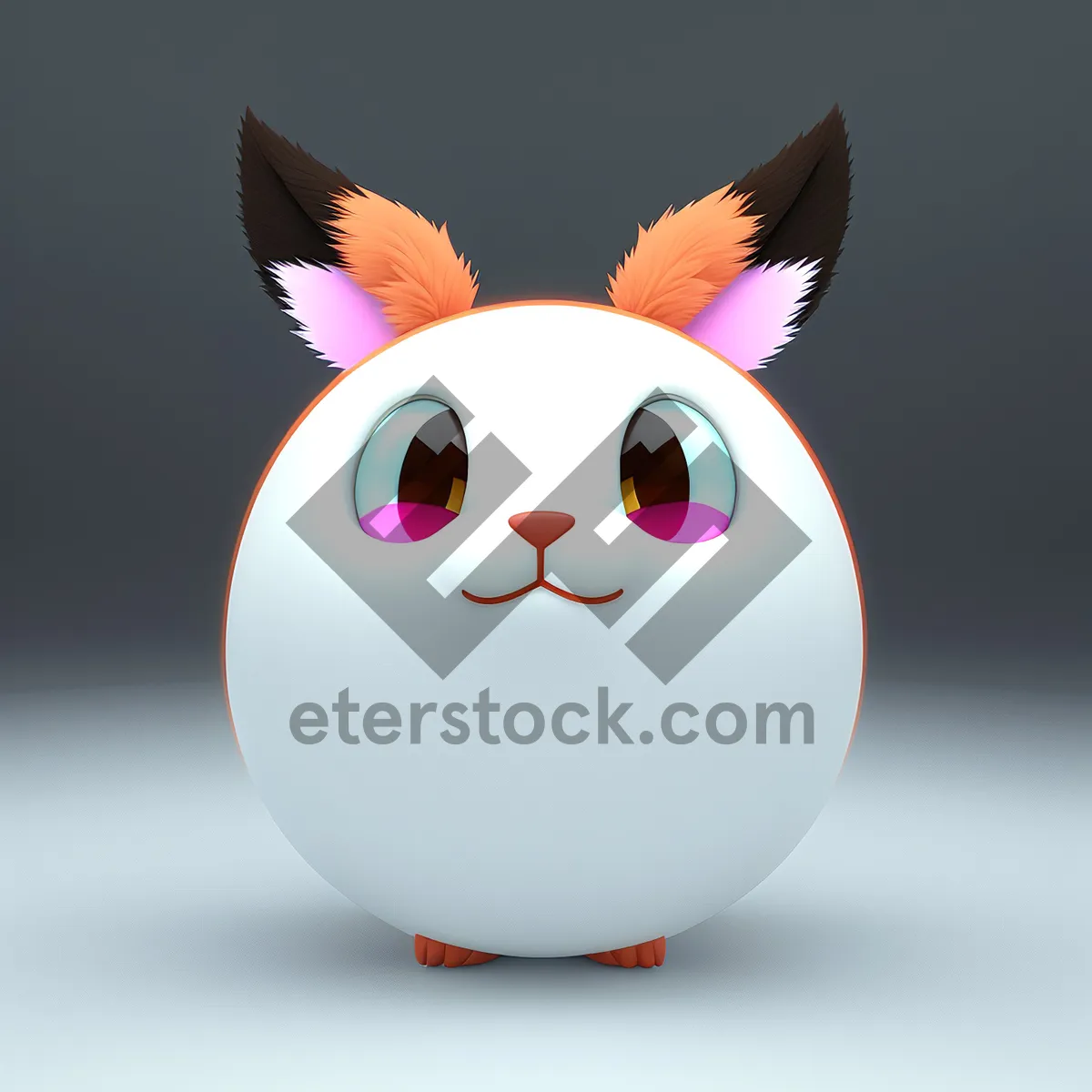 Picture of Playful Bunny Cartoon with Piggy Hen Symbol