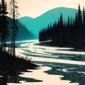 Serene Sunset over Reflective Lake