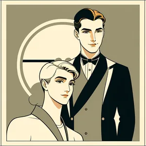 Stylish cartoon man showcasing fashionable art