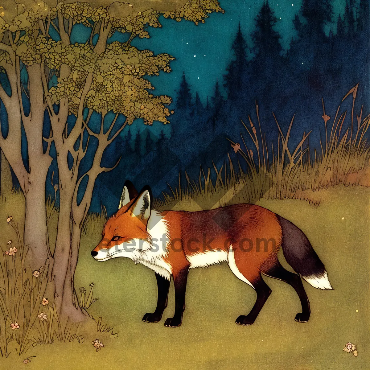 Picture of Wild Red Fox Canine amidst Wildlife