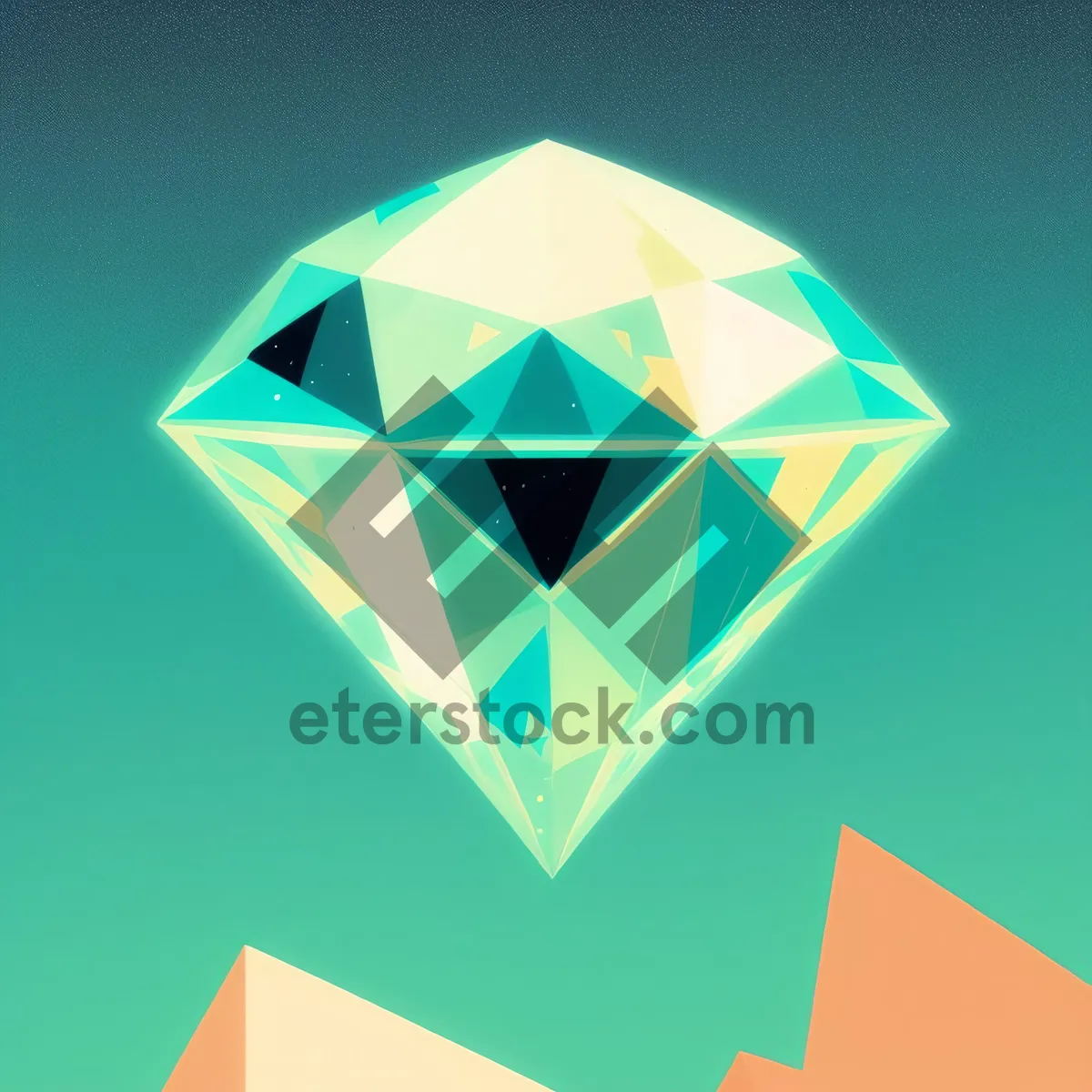 Picture of Diamond Symbol in 3D Graphic Shape