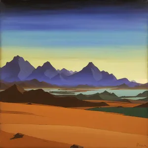 Sunset over Desert Dunes: Majestic Horizon