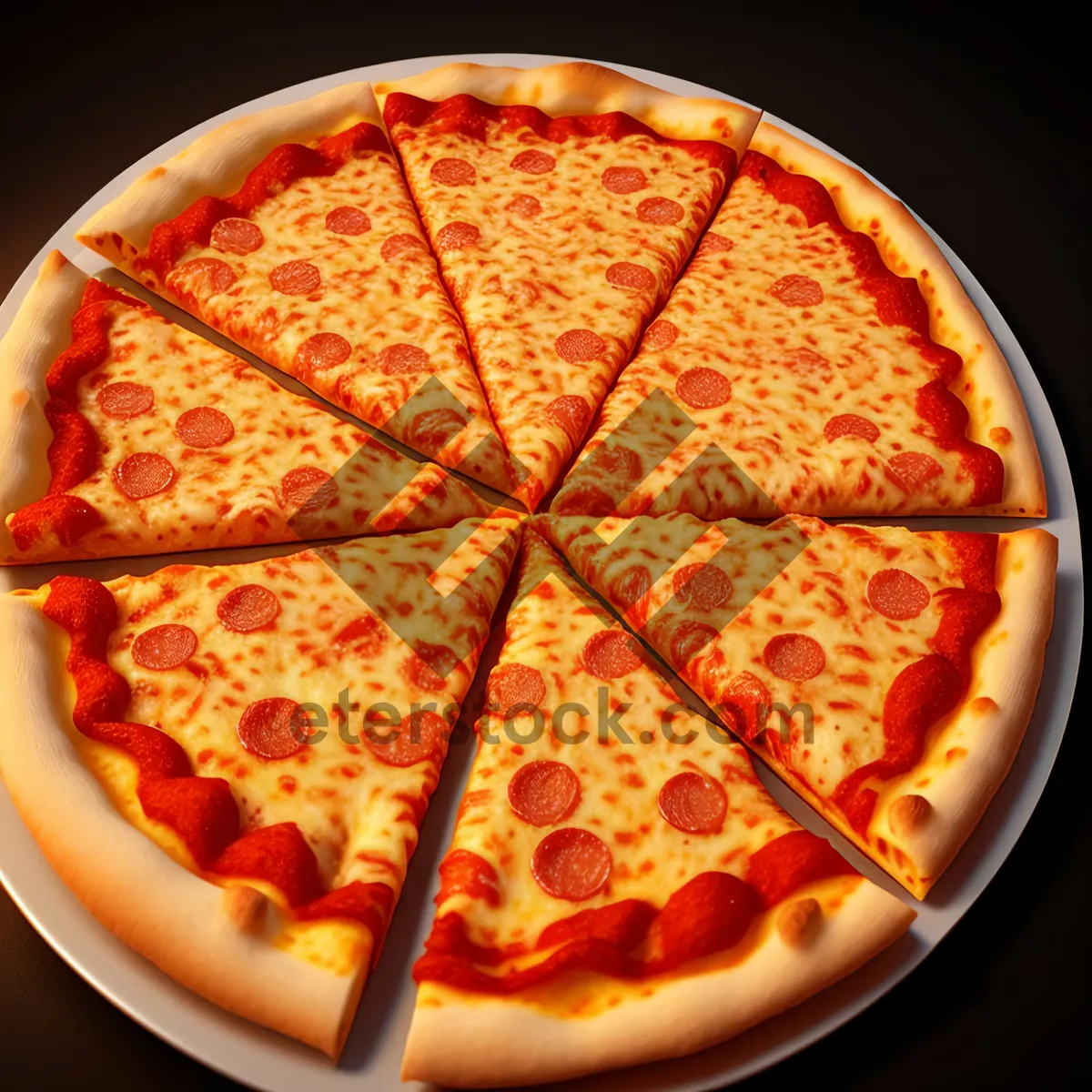 Picture of Gourmet Pizza Delight - Deliciously Melty Cheese and Tasty Pepperoni to Satisfy Your Cravings