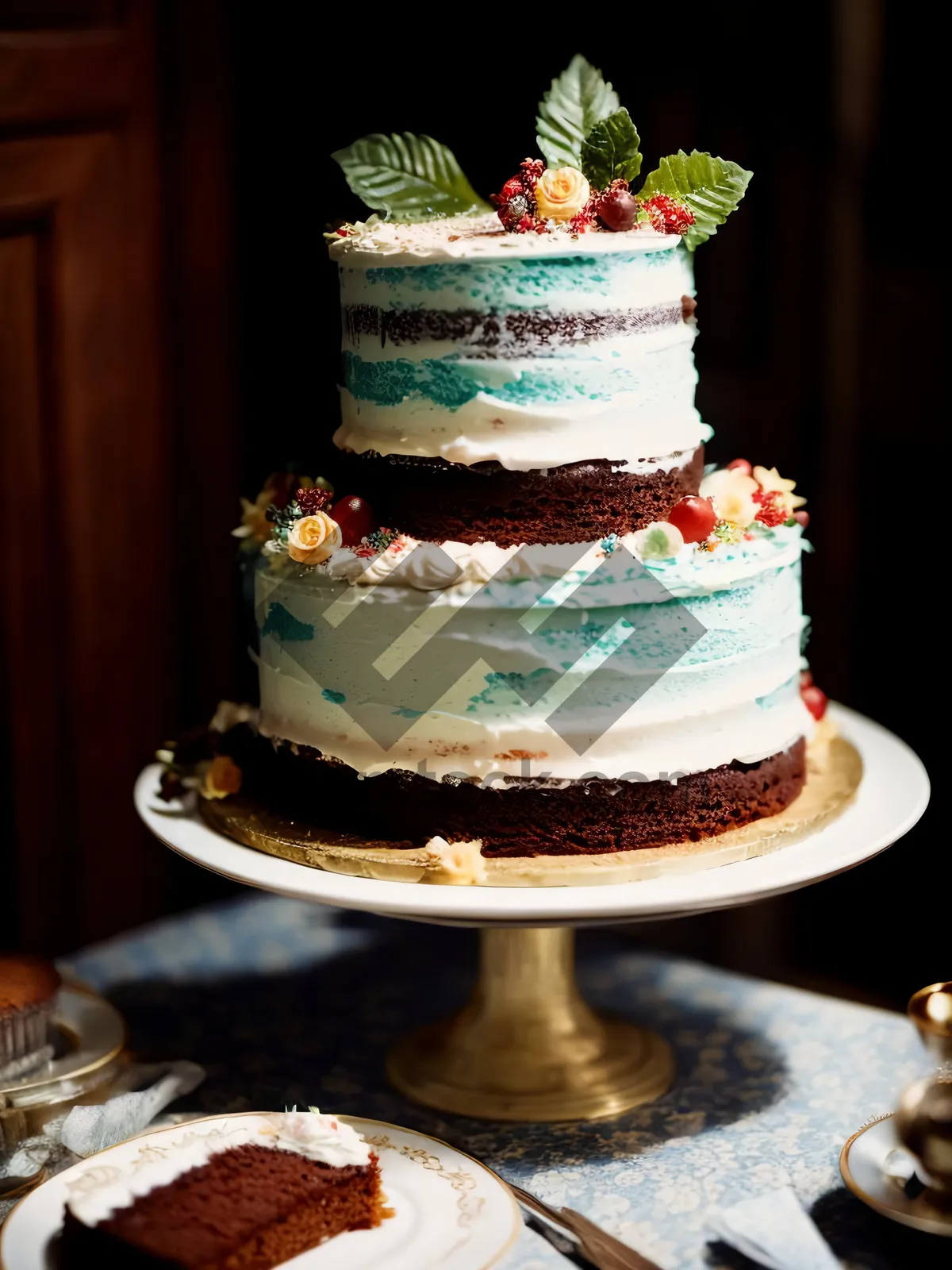 Picture of Gourmet Chocolate Cake with Creamy Fruit Trifle