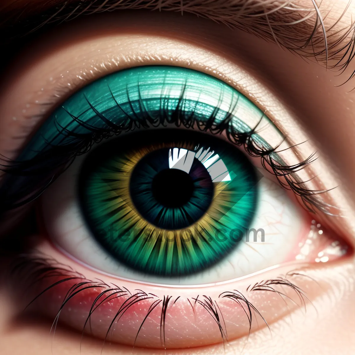 Picture of Iris Vision: Close-Up Eye Structure with Digital Design