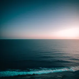 Serene Sunset over Tropical Waves