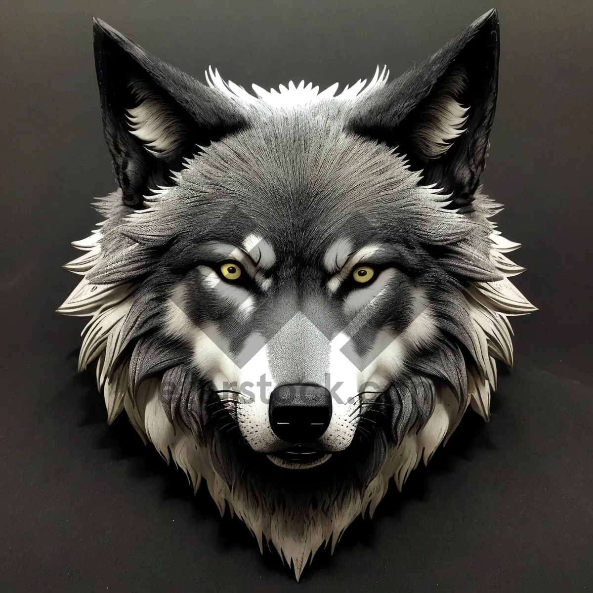 Picture of Magnificent Timber Wolf with Piercing Eyes.