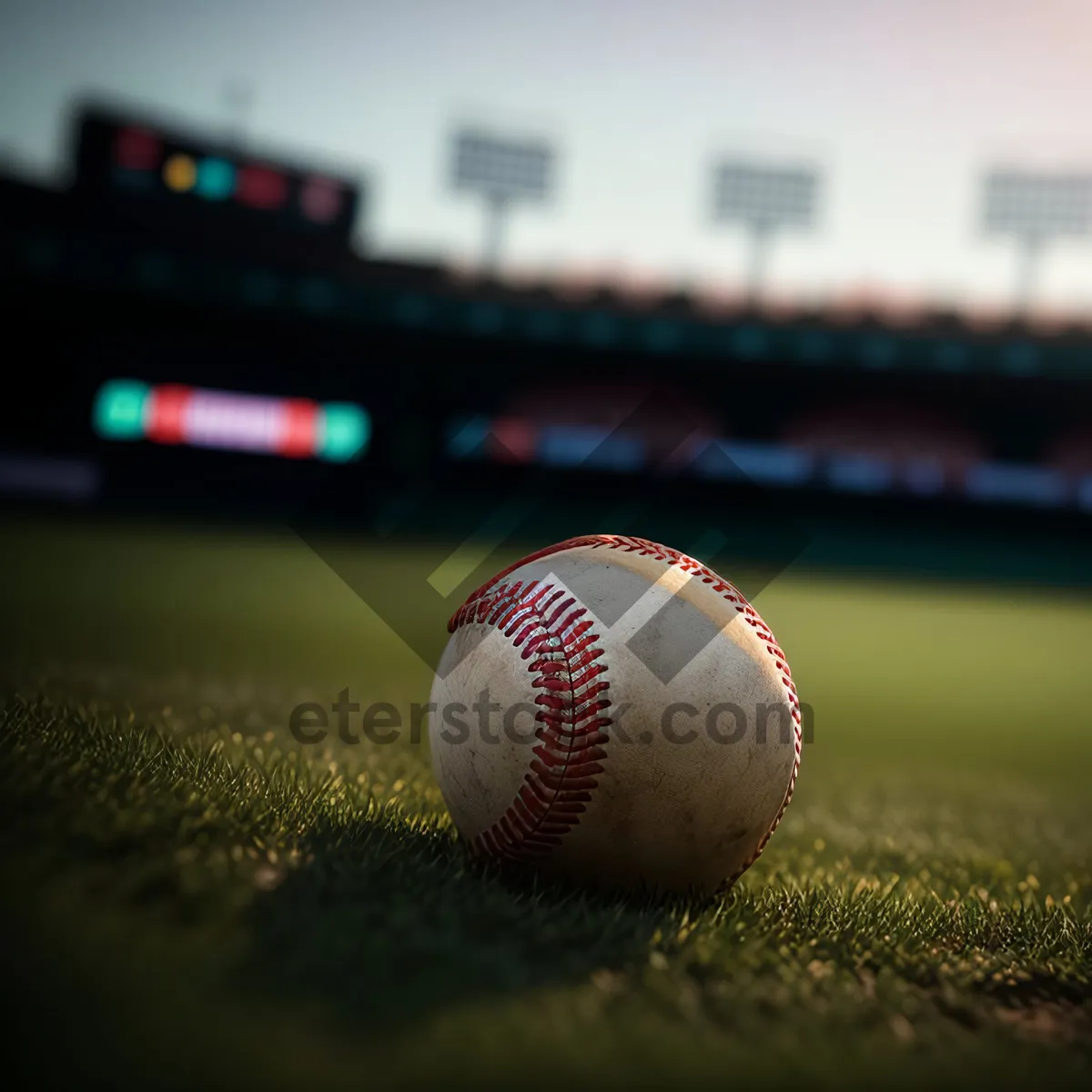 Picture of Baseball Equipment - Ball, Glove, and Field