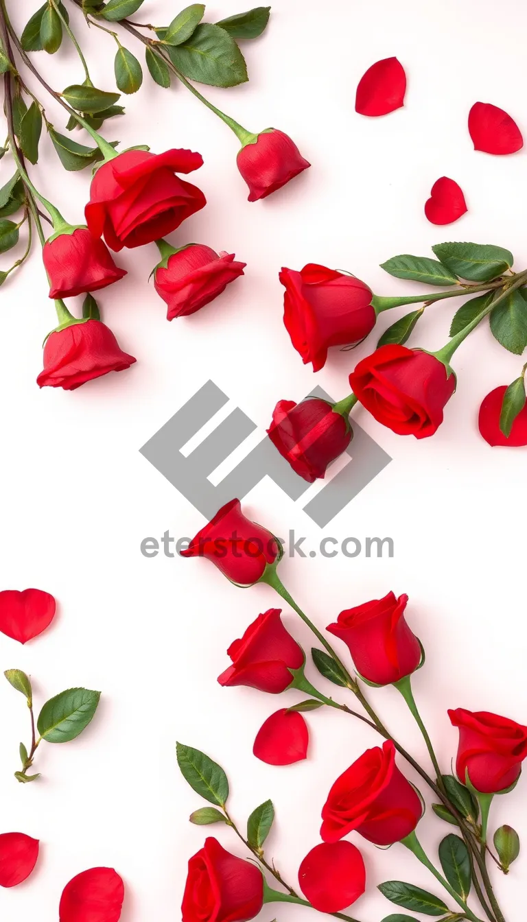 Picture of Romantic Pink Rose Bouquet for Valentine's Day Card