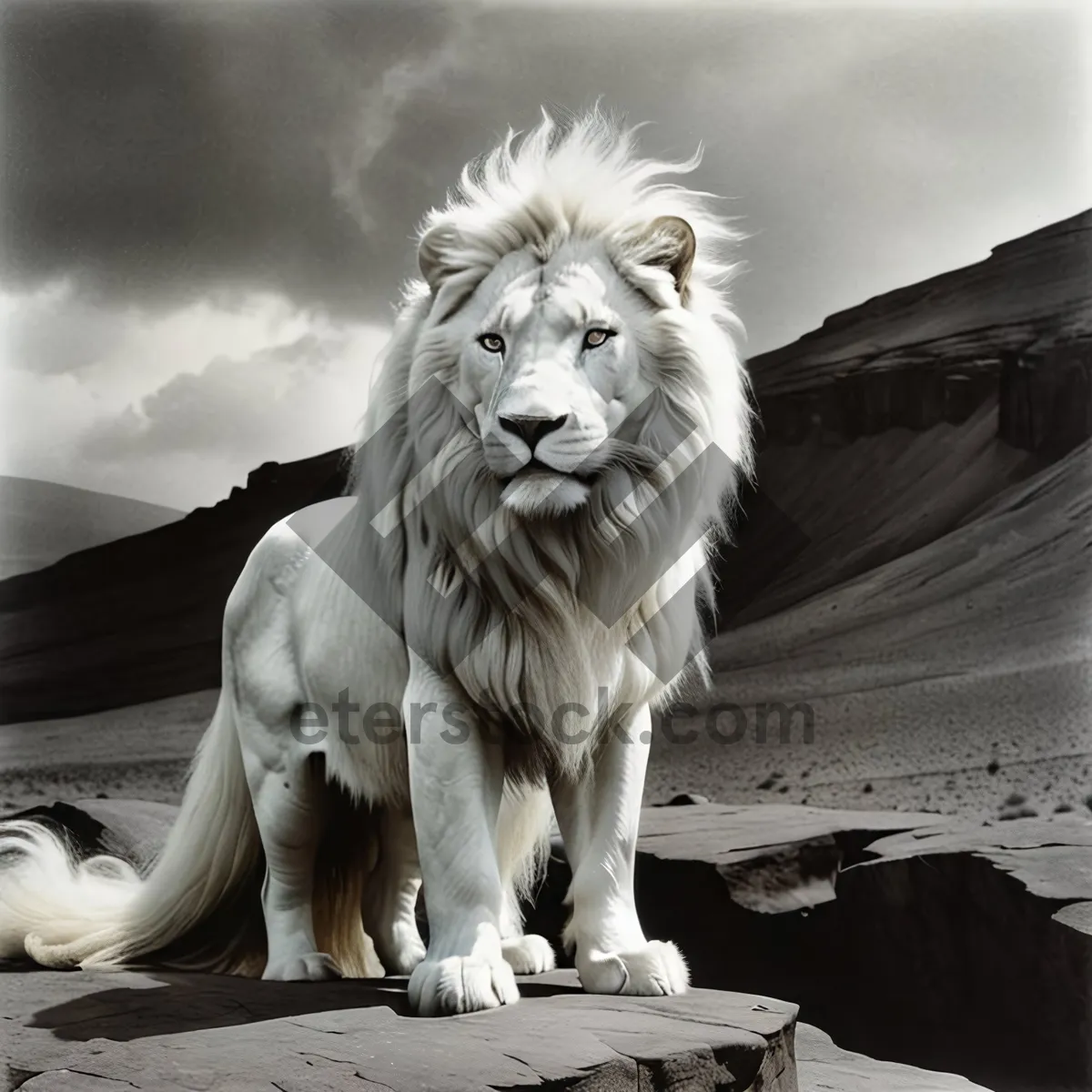 Picture of Majestic lion resting in natural wilderness habitat