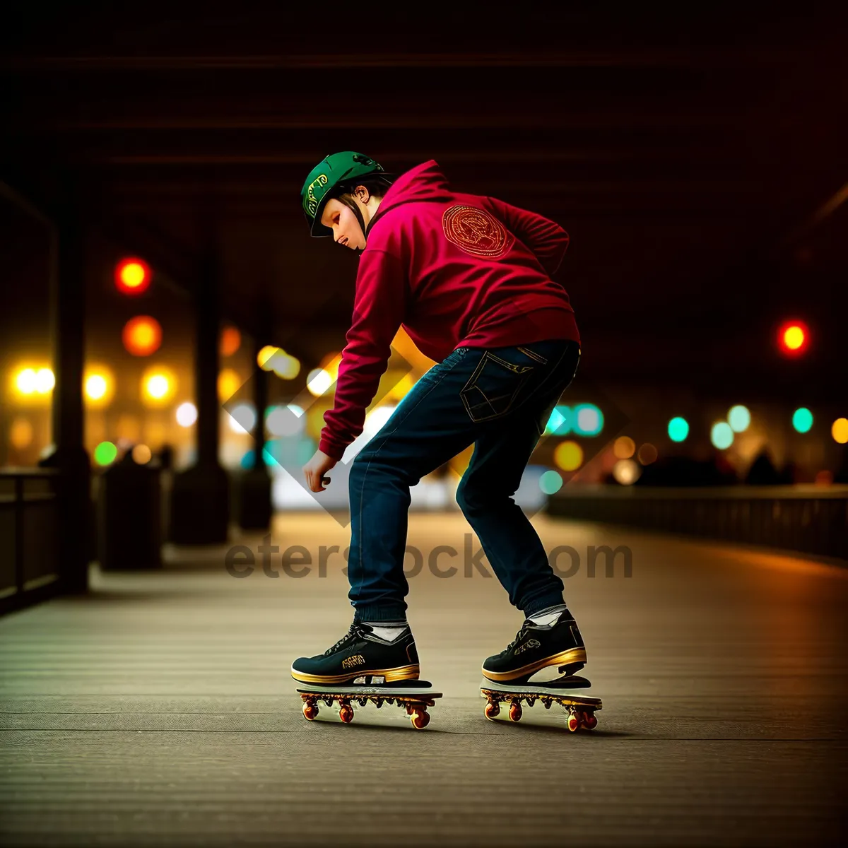 Picture of Skateboarding Man in Action: Thrilling Sports Lifestyle