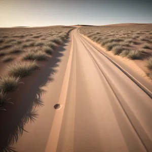 Scenic Desert Road Leading to the Horizon