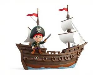 Pirate Ship on the High Seas