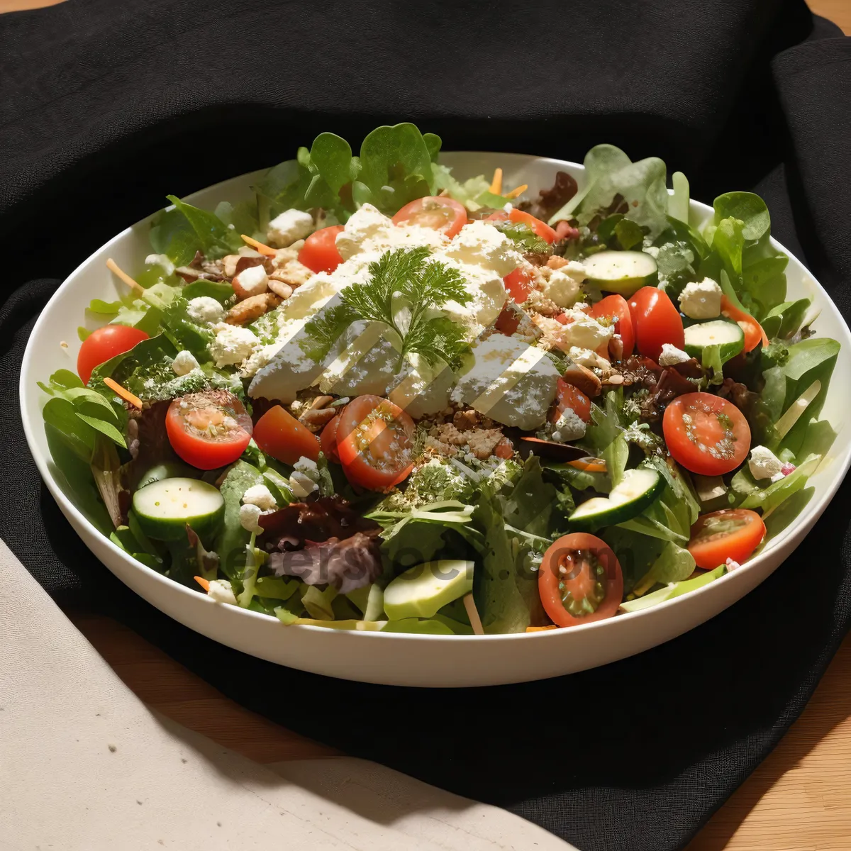 Picture of Fresh Vegetable Salad with Cherry Tomatoes and Olives
