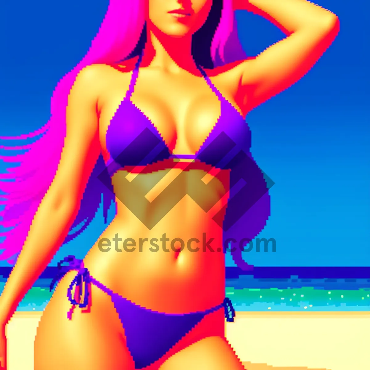 Picture of Sexy Beachwear: Attractive Bikini Swimsuit on Gorgeous Model