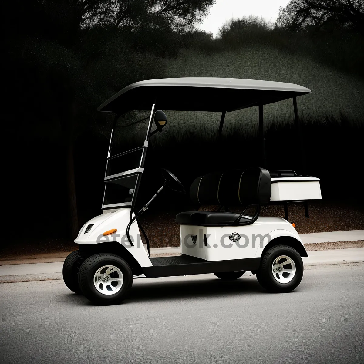 Picture of Golf Cart on the Road: Sporty Transportation for Golfers