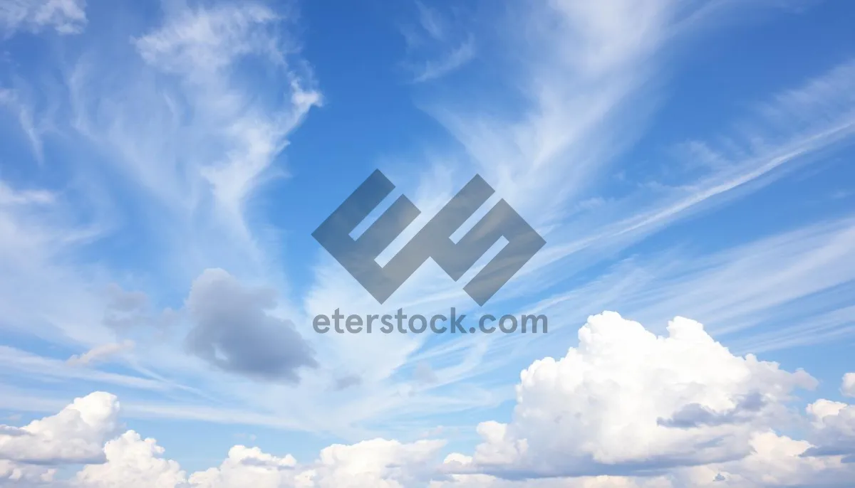 Picture of Summer sky with fluffy clouds and bright sunlight