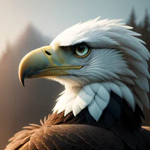 Bald Eagle Close-Up Portrait in Majestic Flight