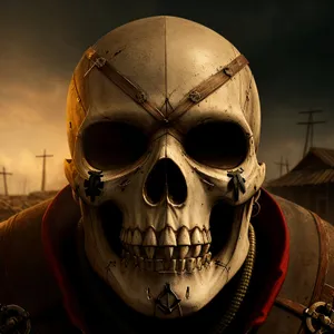 Pirate Skull Mask - Black Attire for Disguise