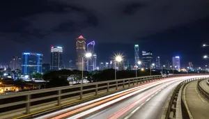 City Lights Drive: Urban Evening Traffic Scene