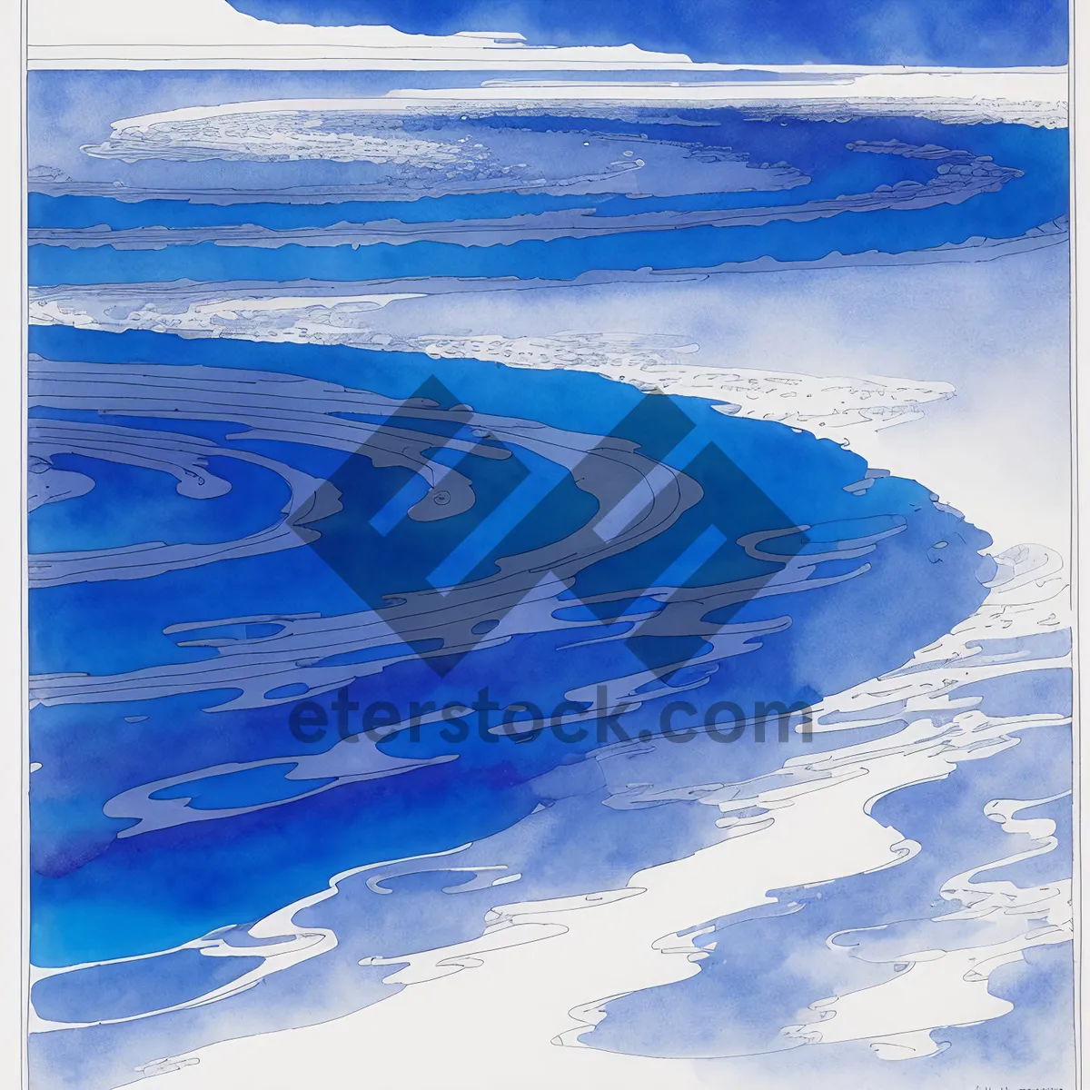 Picture of Refreshing Ocean Waves Splashing on Sand