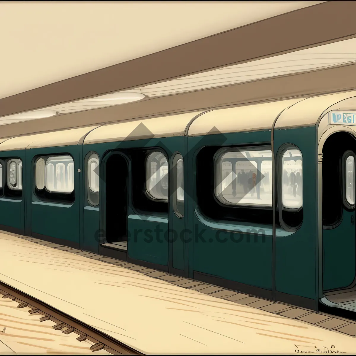 Picture of Urban Subway Train in Motion