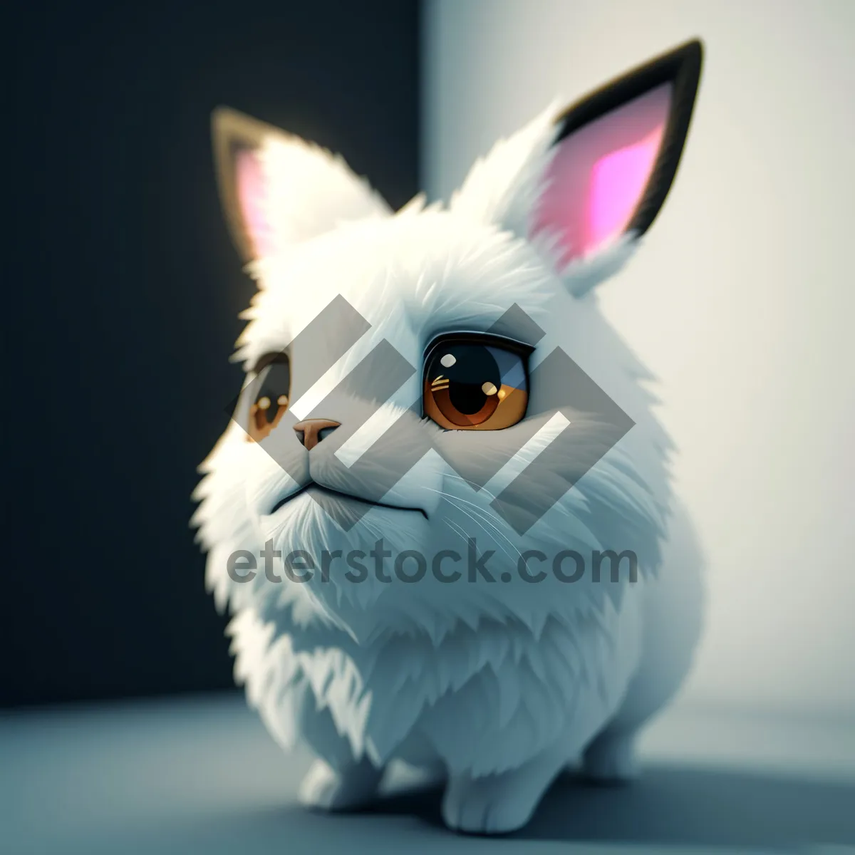 Picture of Fluffy Bunny Ears: Adorable Pet Portrait with Furry Feline