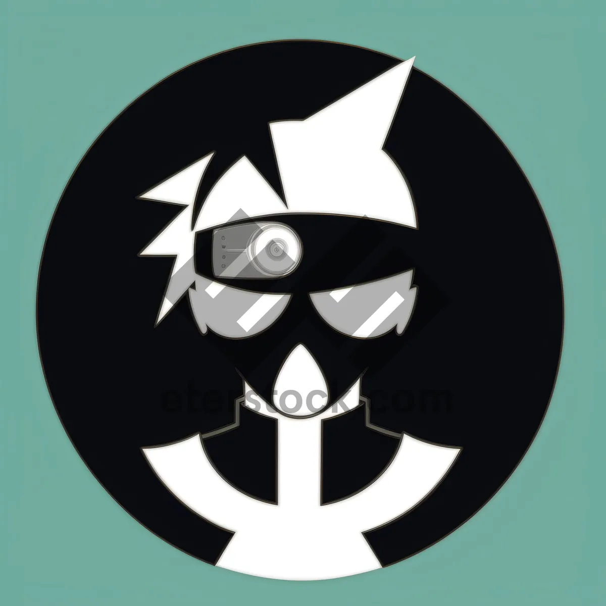 Picture of Pirate Poison: Cartoon Black Icon Silhouette - Hazard Art Design