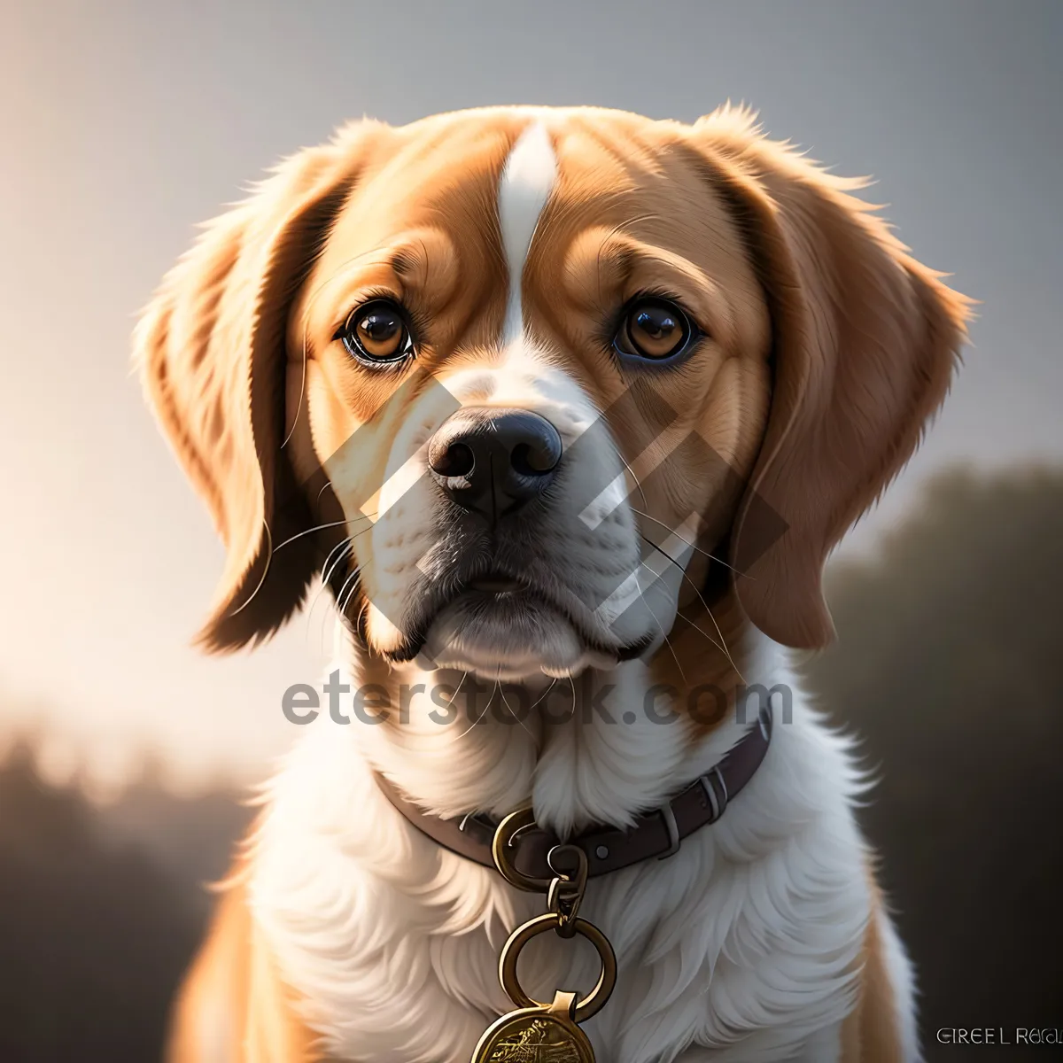 Picture of Adorable Spaniel Puppy - Purebred Canine in Studio Portrait