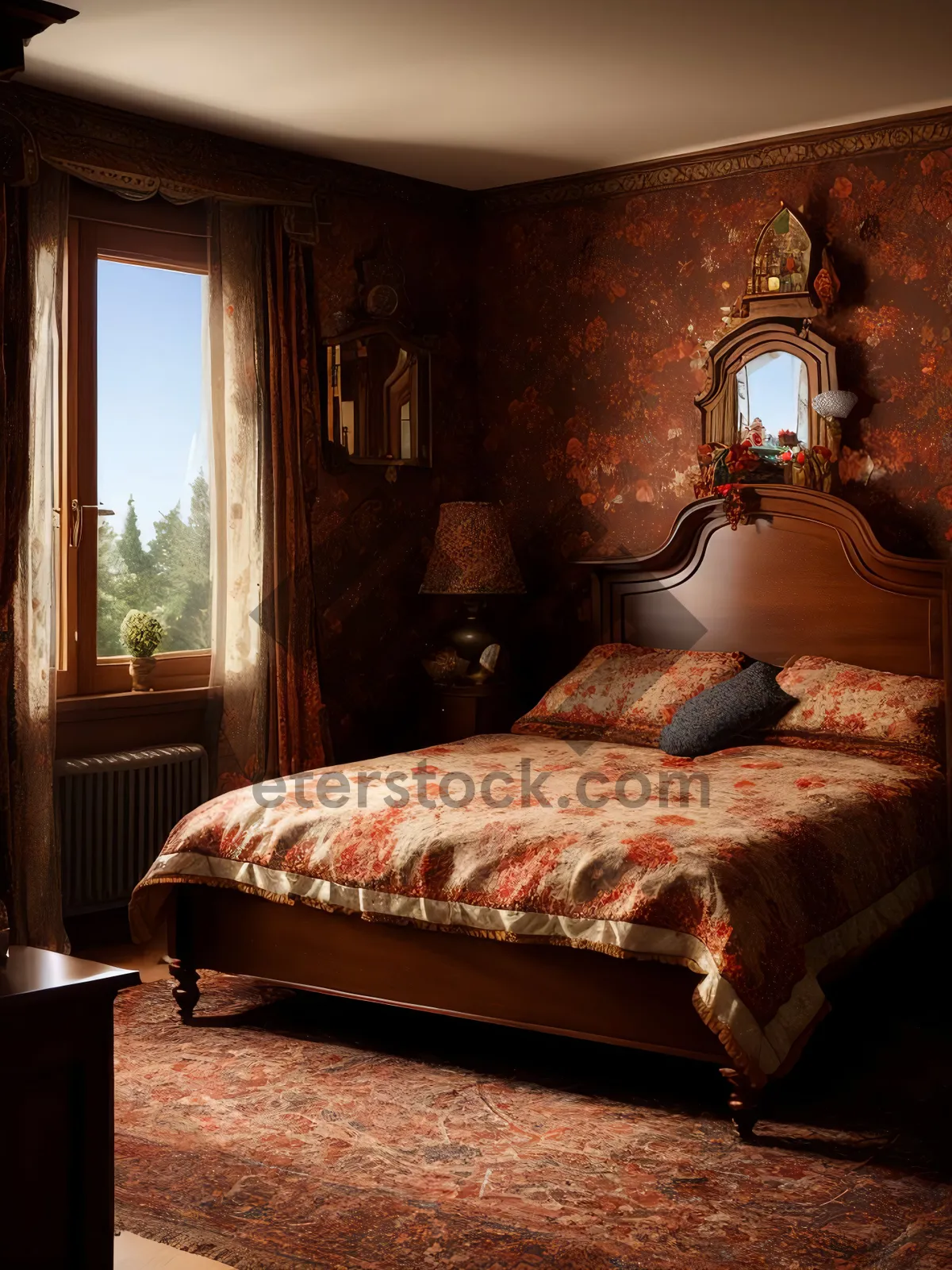 Picture of Modern Luxury Bedroom with Four-Poster Bed and Stylish Decor