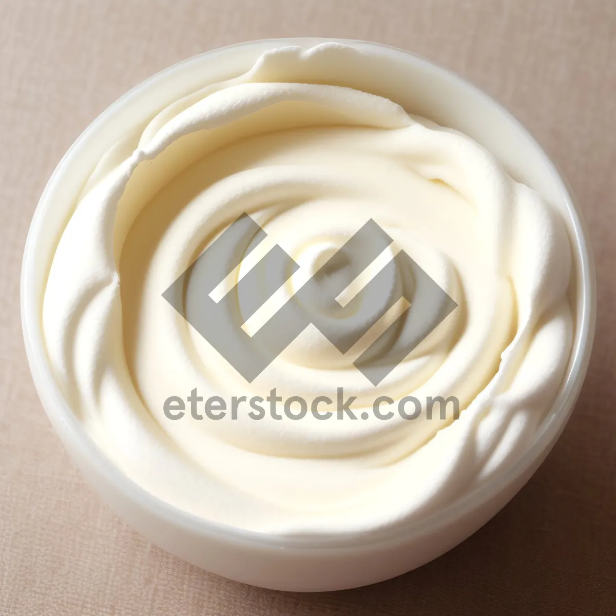 Picture of Artistic Butter and Yogurt Pattern on White Background