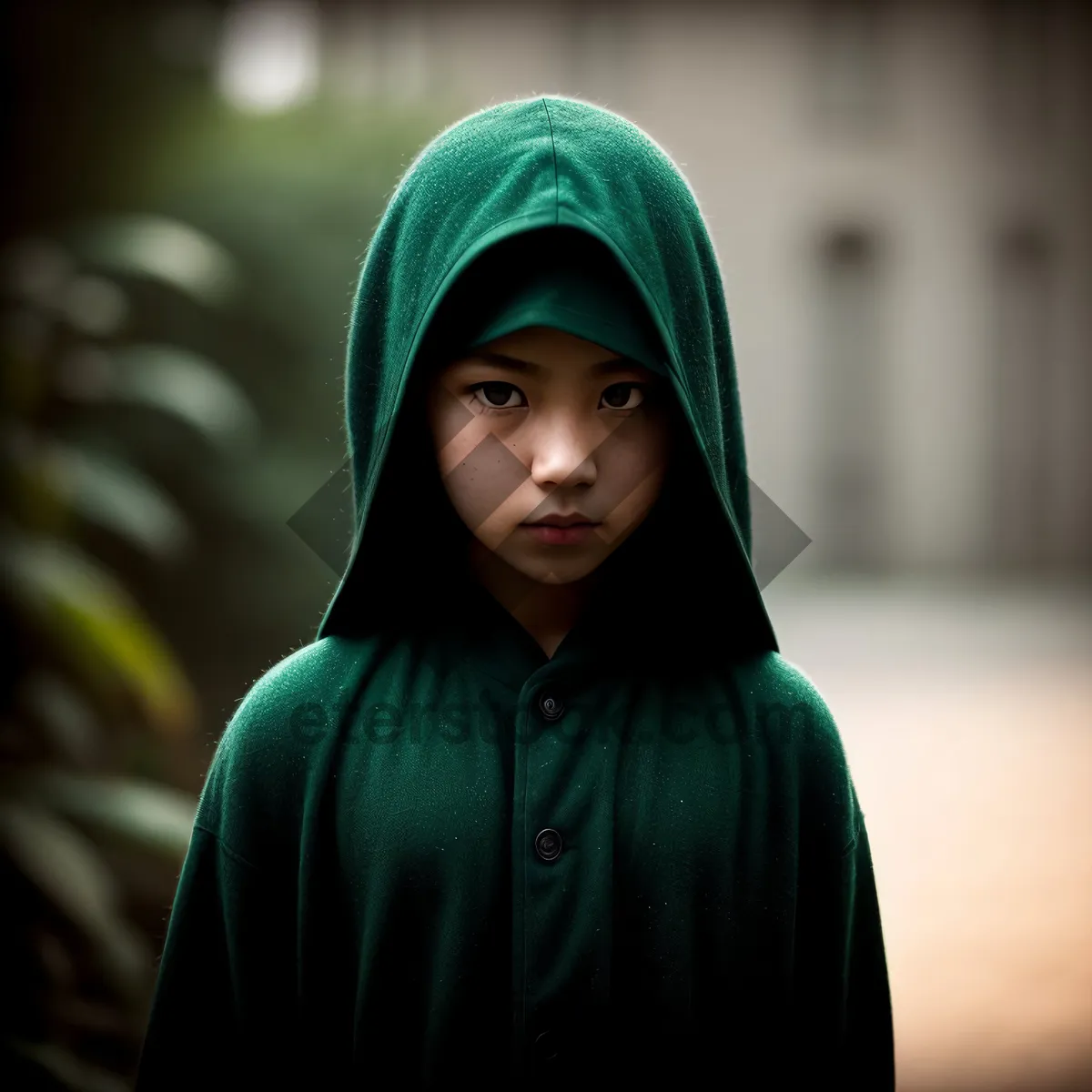 Picture of Happy Child in Cute Sweater with Scarf