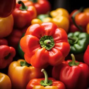 Colorful Fresh Vegetable Salad with Sweet Peppers and Tomatoes.