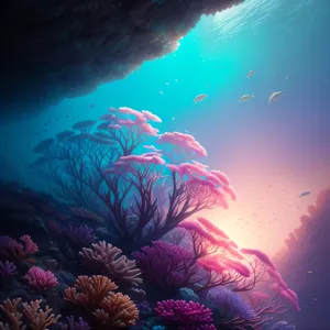 Vibrant Tropical Coral Reef beneath Celestial Waters