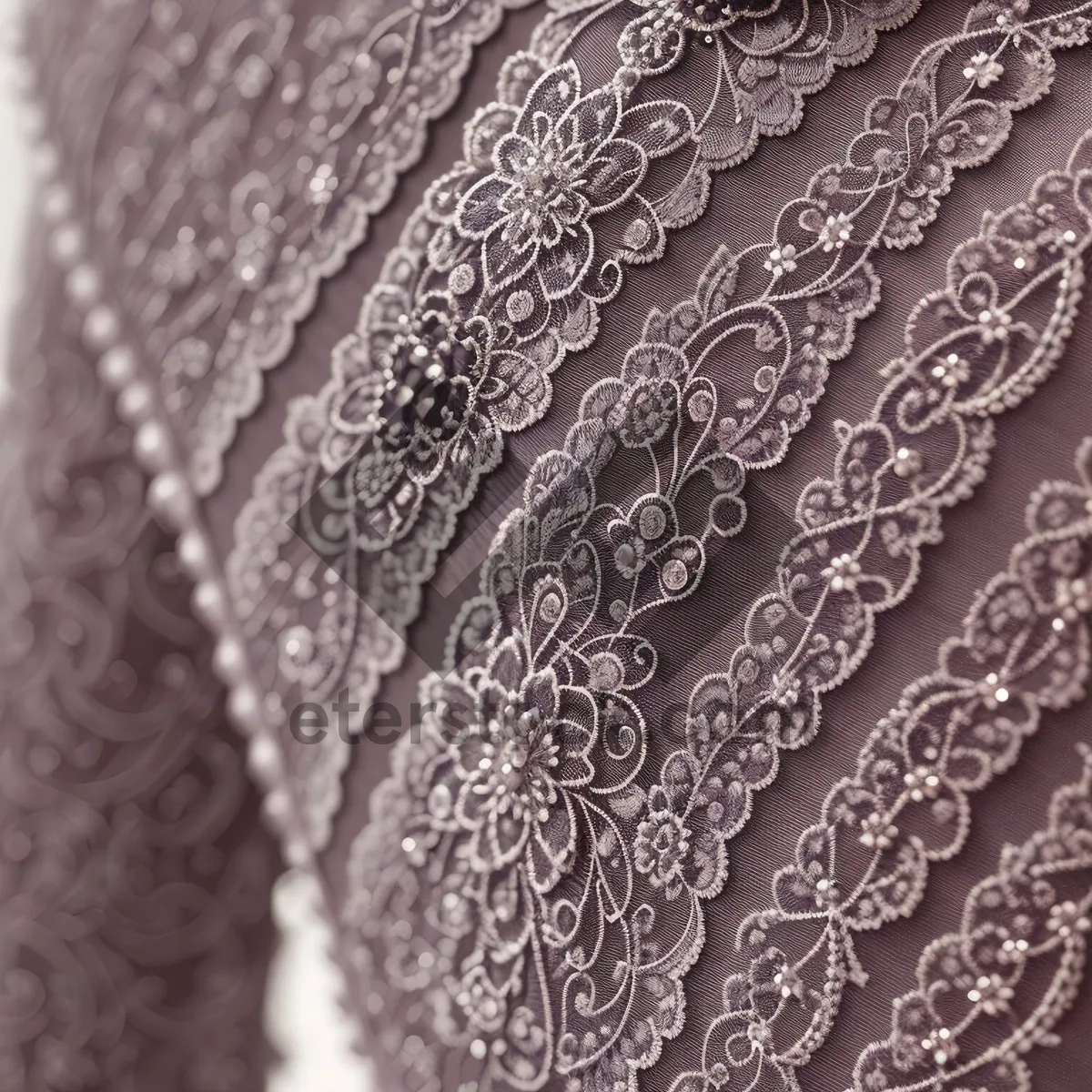 Picture of Lace Embroidered Stole with Intricate Openwork Pattern