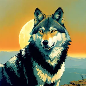 Wild Canine Predator with Cute Fur - Timber Wolf Portrait
